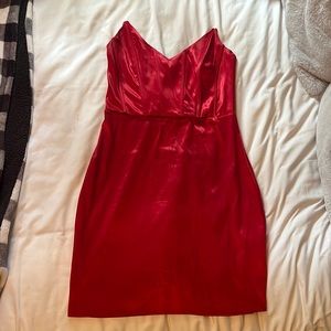 Red mini dress
